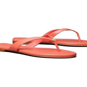 NIB TORY BURCH Classic Flip Flops flat Sandals CORAL CRUSH
